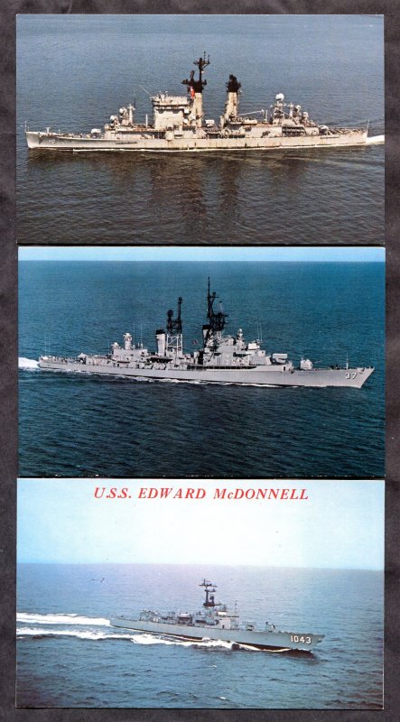 h2643 - USN Navy Lot of (3) Postcards USS Albany, Faragut, Edward McDonnell