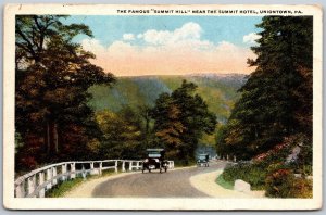 Vtg Uniontown Pennsylvania PA Famous Summit Hill View Near Summit Hotel Postcard