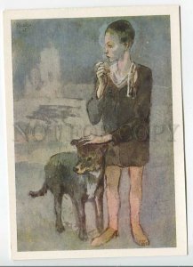 465357 USSR 1962 year Hermitage Pablo Picasso boy with dog postcard