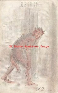 Unreadable Signed Artist, St. Eugenie Red Cross Society, Devil Walking in Woods