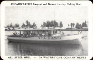 Clearwater FL Luxury Fishing Boat Sea Hawk Postcard