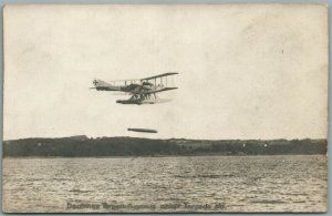 EARLY AVIATION GERMAN BIPLANE TORPEDO BOMBER ANTIQUE REAL PHOTO POSTCARD