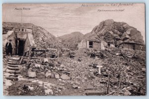 Hartmannswillerkopf France Postcard Shelters of Summit of Old Armand c1910 WW1