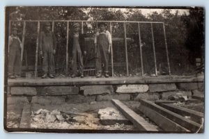 Construction Occupational Postcard RPPC Photo Workers c1910's Unposted Antique