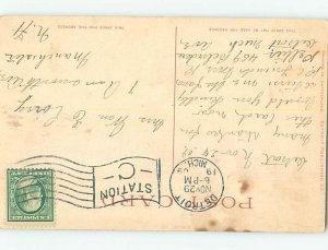 Divided-back MONUMENT SCENE Detroit Michigan MI AE7944