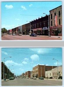 2 Postcards STURGIS, Michigan MI ~ East & West CHICAGO STREET Scenes c1960s