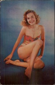 Bathing Beauty WELL-EXPOSED Bikini Pin Up - Postcard