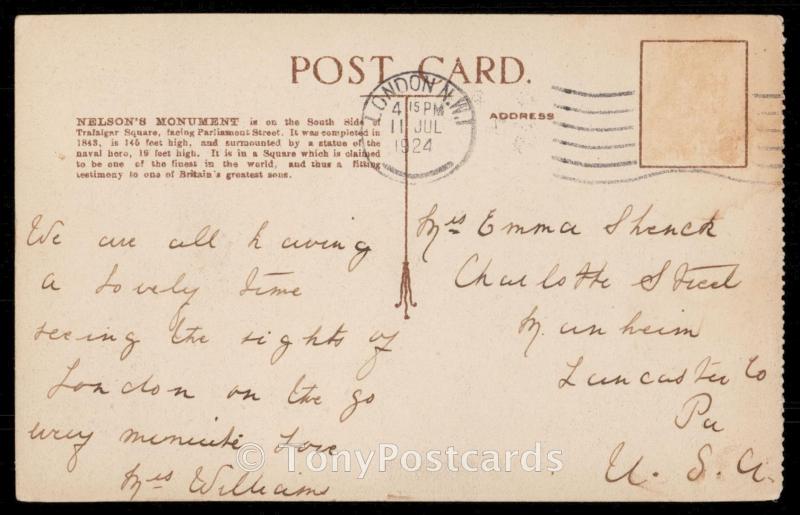 Nelson's Monument - Trafalgar Square