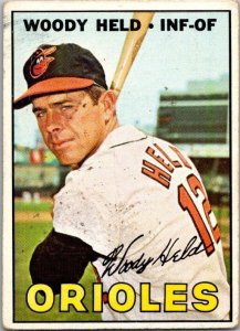 1967 Topps Baseball Card Woody Held Baltimore Orioles sk2067