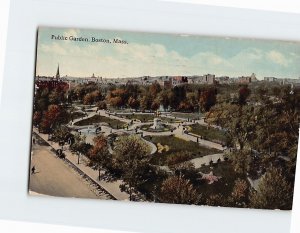 Postcard Public Garden Boston Massachusetts USA