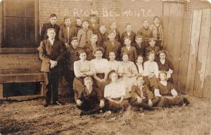 E62/ Belmont Ohio RPPC Postcard c1910 3rd Room Students School Building