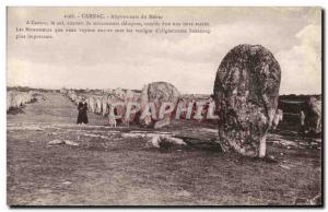 Old Postcard Dolmen Menhir Carnac alignments Menec