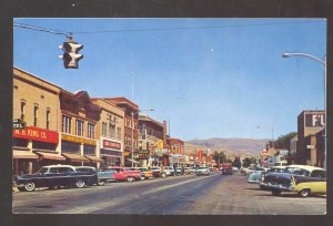 MONTPELIER IDAHO DOWNTOWN STREET SCENE OLD CARS STORES VINTAGE POSTCARD