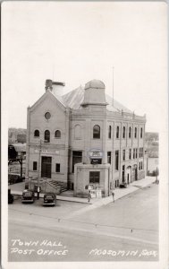 Moosomin Saskatchewan Town Hall Post Office Opera House RPPC Postcard H61 *as is