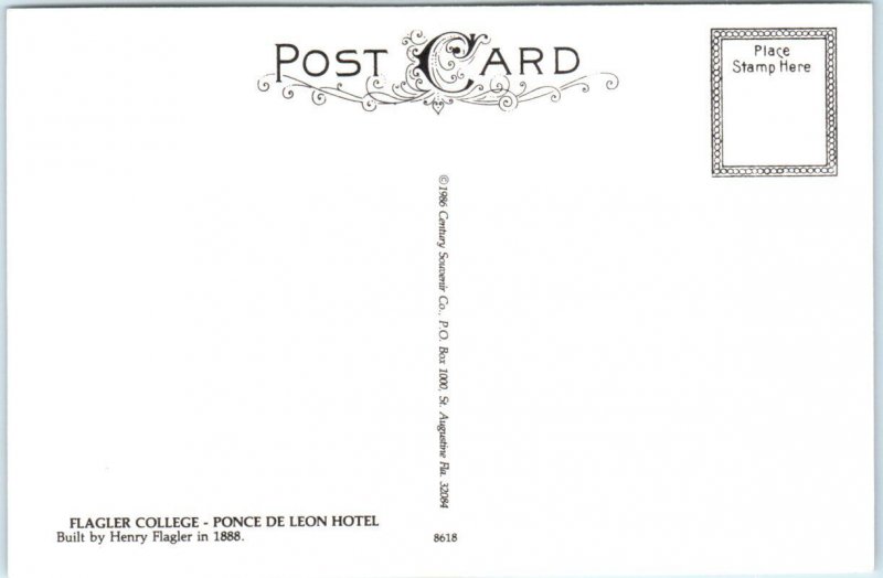 Postcard - Hotel Ponce de Leon (Flagler College) - St. Augustine, Florida