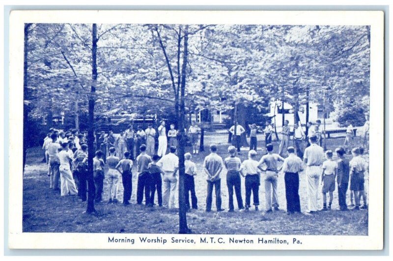 1961 Morning Worship Service M T C Newton Hamilton Pennsylvania Posted Postcard