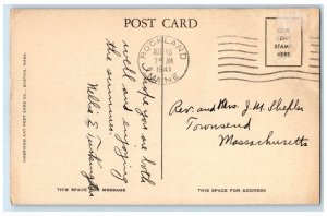 1941 Borestone Mountain And Lake Onawa Rockland Maine ME Posted Trees Postcard
