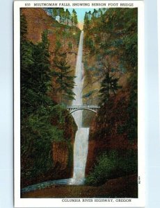 Multnomah Falls, Showing Benson Foot Bridge, Columbia River Highway - Oregon