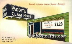 Paddy's Clam House Restaurant, New York City, NYC Postcard Post Card USA Old ...