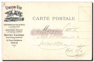 Postcard Old Union Life Insurance Plaec Vendome Paris