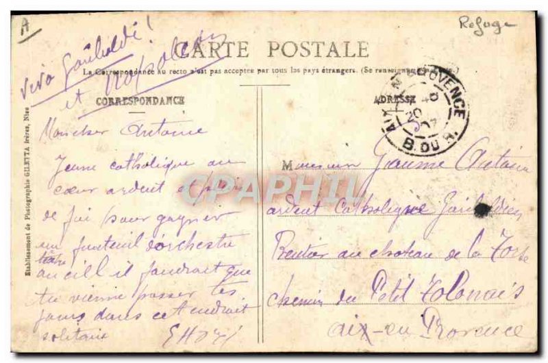 Postcard Old Mountaineering Rabuons refuge Chalet and Massif Tenibes St Etien...