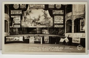 Virginia City NV INTERIOR PIPER'S OPERA HOUSE RPPC w/ ADVERTISING Postcard E12