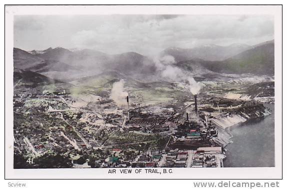 RP, Air View Of Trail, British Columbia, Canada, 1920-1940s