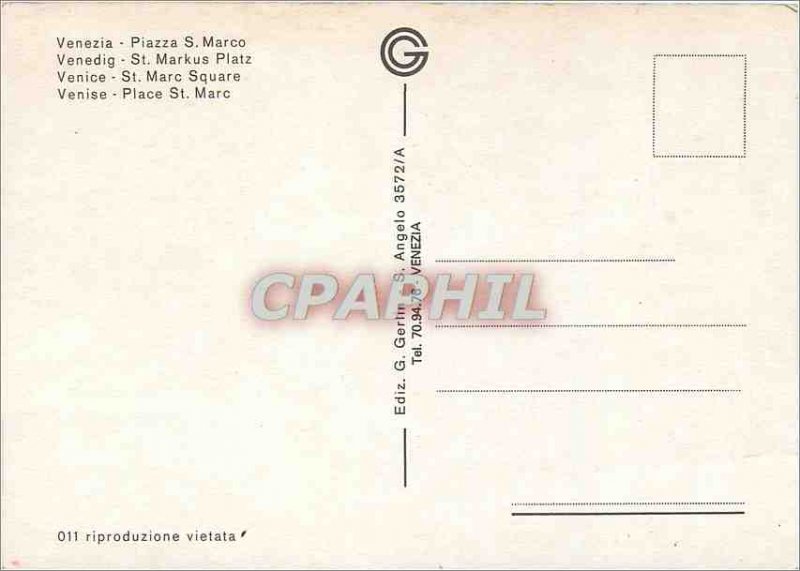 Postcard Modern Venice St Mark Square