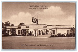 1940 Coronado Motel Long Beach California East Pacific Coast California Postcard