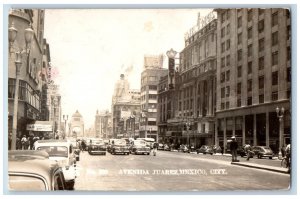 Mexico City Mexico Postcard Juarez Avenue c1940's Vintage Posted RPPC Photo