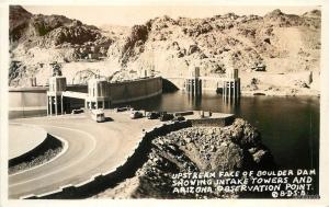 1930s ARIZONA Upstream Face Boulder Dam Tower Observation RPPC Real Photo 5094