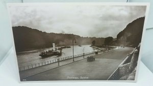 Antique Rp  Postcard Paddle Steamer Vintage Car Portway Bristol Glos c1920s Rppc