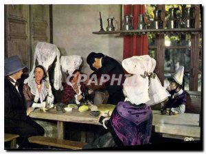 Old Postcard Folklore de France Manor Normandy Cotentin Costumes inside the r...