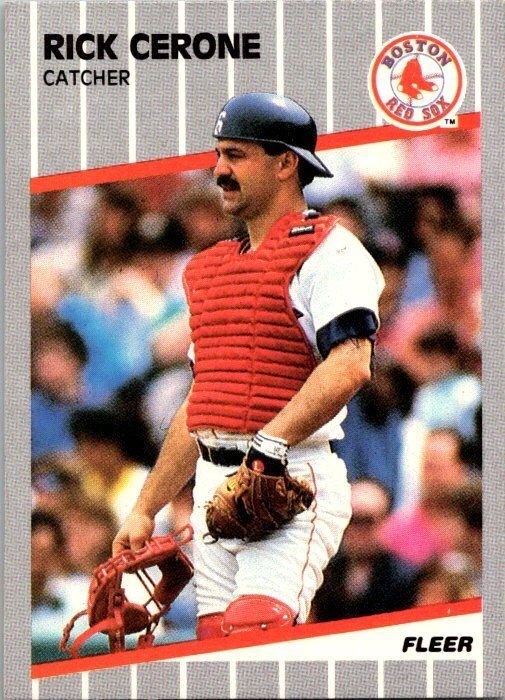 1989 Fleer Baseball Card Rick Cerone Boston Red Sox sk2772