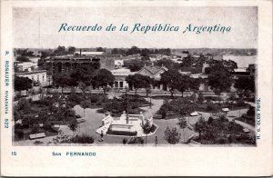 Argentina Recuerdo de la Republica Argentina San Fernando Vintage Postcard C055