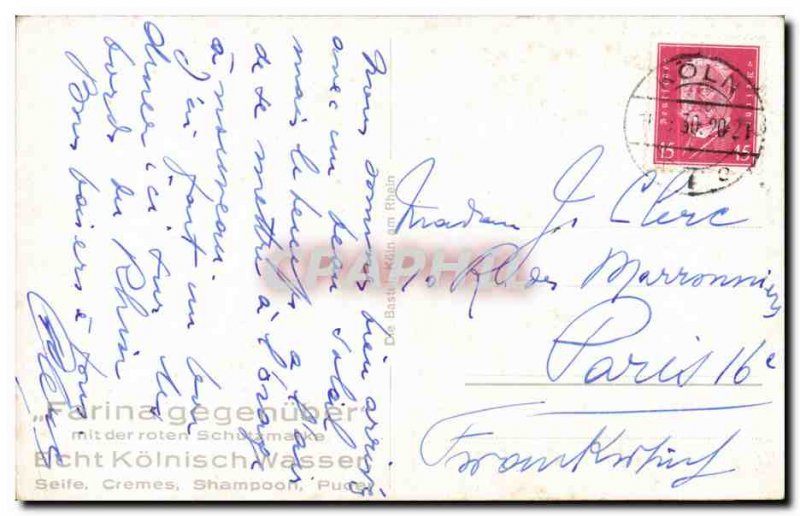 Old Postcard Farinasgegenuber Koln