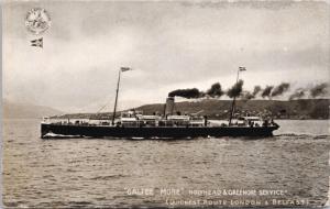 SS Galtee More Ship Holyhead & Greenore Service London to Belfast Postcard D61