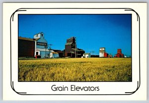 Grain Elevators, Grand Coulee, Saskatchewan, Canada, Chrome Postcard