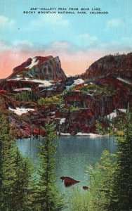 Vintage Postcard Hallet Park Peak Bear Lake Rocky Mountain National Park Colo.