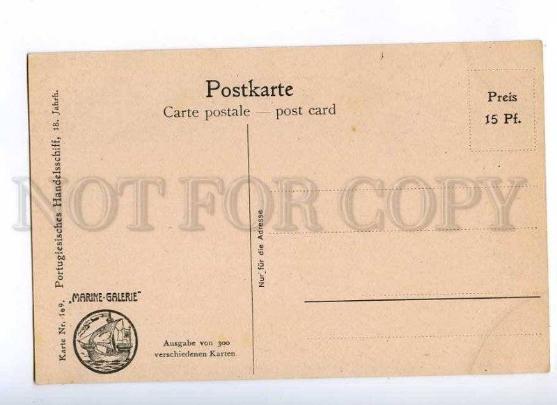 190404 PORTUGAL merchant ship 18Th century RAVE OLd postcard