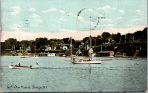 Postcard NY Oswego Yacht Club Houses  1910