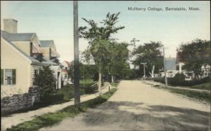 Barnstable Cape Cod MA Mulberry Cottage & Street c1905 Postcard