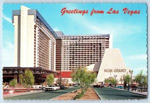 1960 Nevada NV Postcard Greetings From Las Vegas MGM Grand Hotel Resort Building