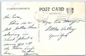 c1940s Waterloo ON Elizabeth Ziegler Public School Postcard Gothic Revival Evans