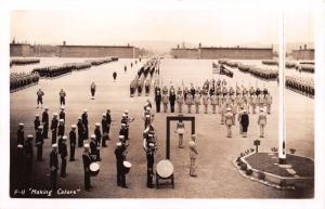 U.S. NAVAL TRAINING SCHOOL~MAKING COLORS~MILITARY REAL PHOTO POSTCARD 1940s