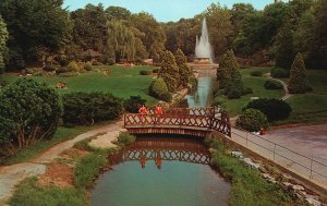 Vintage Postcard Sunken Garden Fountain at Hershey Park Pennsylvania PA