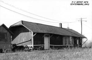 Centerburg Ohio PC Railroad Depot Real Photo Vintage Postcard K105815