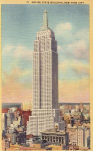 Linen Postcard - Empire State Building - NYC