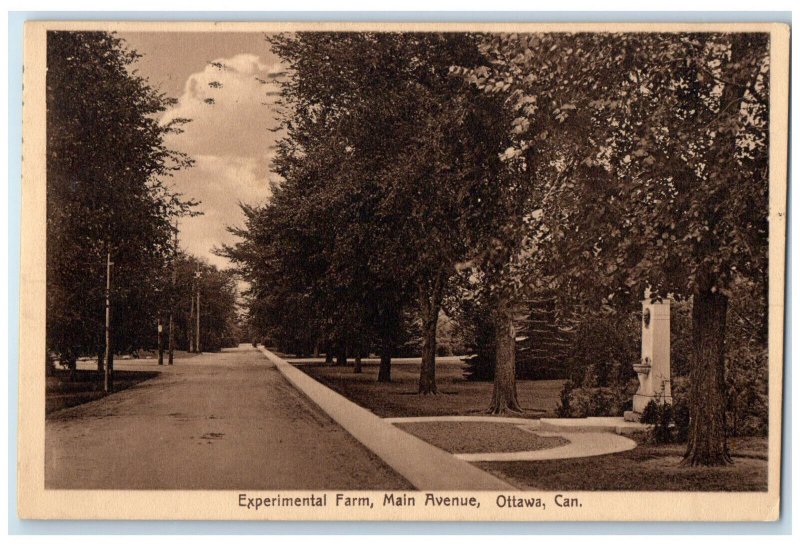 1915 Experimental Farm Main Avenue Ottawa Ontario Canada Vintage Postcard