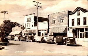 RPPC Business Street Rexall Post Office Grocery Mukwonago WI Vtg Postcard H59